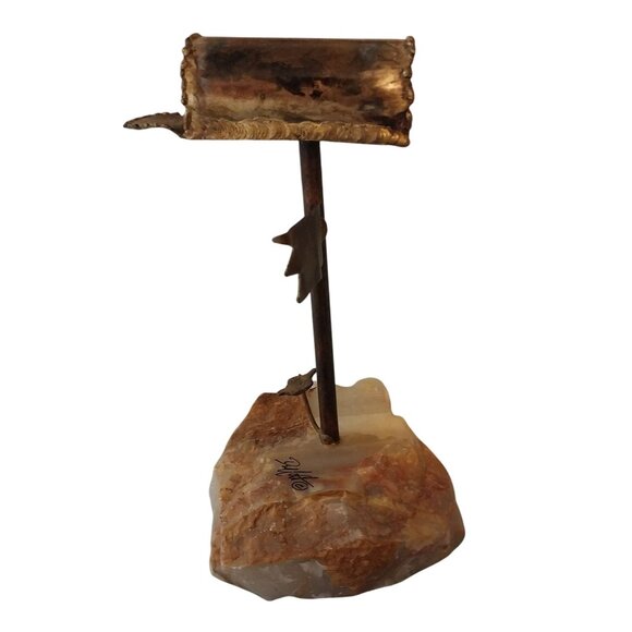 Demott Mailbox Sculpture Metal Mid Century Modern Brutalist Vintage Art Signed - Picture 5 of 9